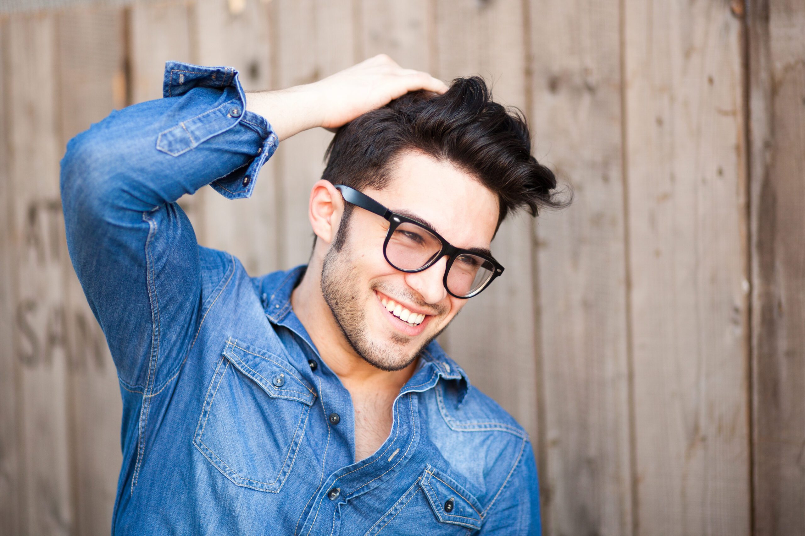 Handsome Young Man Smiling Outdoors